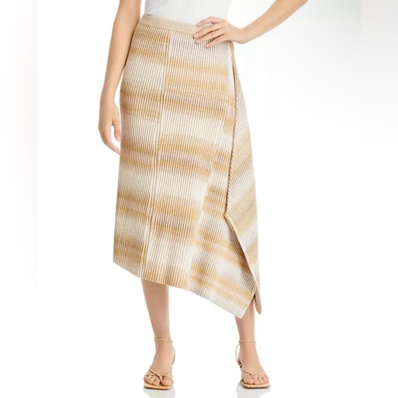 Jonathan Simkhai Dresses & Skirts - Simkhai Caelan Asymmetrical Ribbed Skirt in Sand Multi